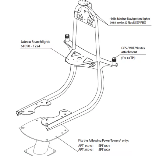 Navlight Gantry Mount for Single SC118 PowerTower®