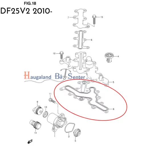 GASKET,THERMOSTAT DF25/K6- SUZUKI MARINE