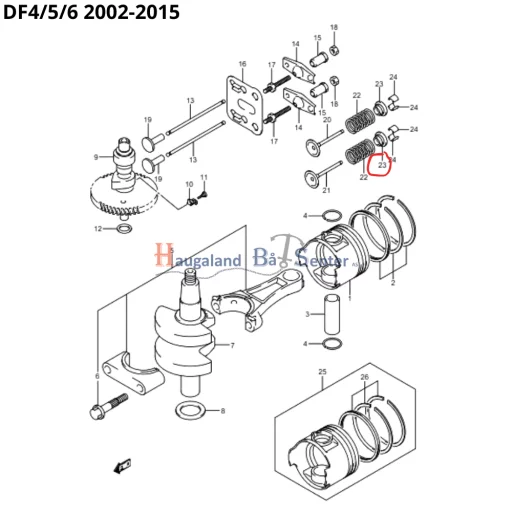 RETAINER,VALVE SPRING DF4/5/6 DF9.9/15 -SUZUKI MARINE