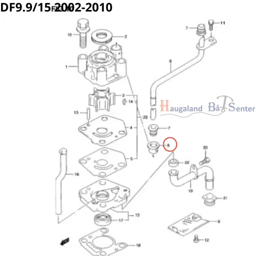 BUSH,WATER PUMP CASE Suzuki Marine
