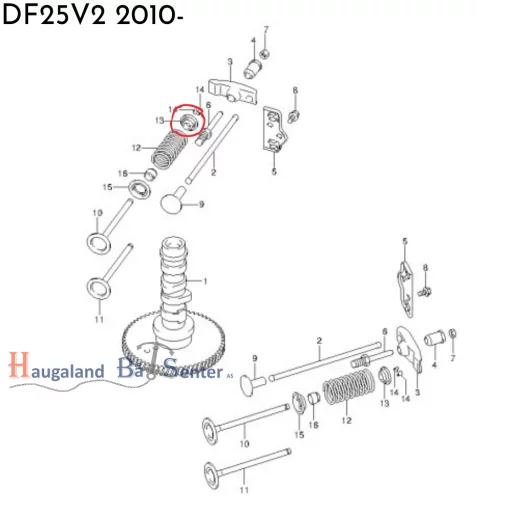 RETAINER,VALVE SPRING DF4/5/6 DF9.9/15 -SUZUKI MARINE