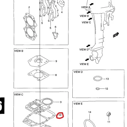 GASKET DRIVE HOUSING 52113-93910 -SUZUKI MARINE