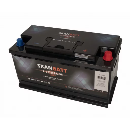 SKANBATT V.2 Lithium HEAT Batteri 12V 150AH 150A BMS - Bobil - Bluetooth