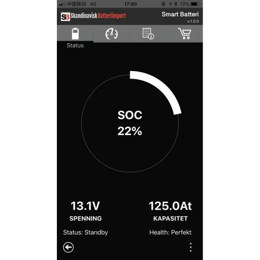 SKANBATT Bluetooth Lithium Batteri 12V 98AH 100A BMS - BOBILBATTERI