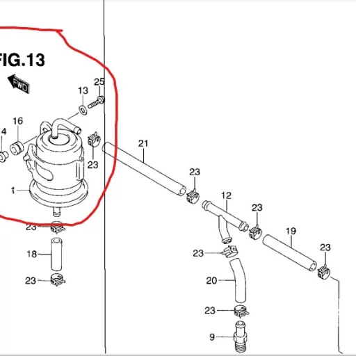 FILTER ASSY,FUEL -SUZUKI MARINE