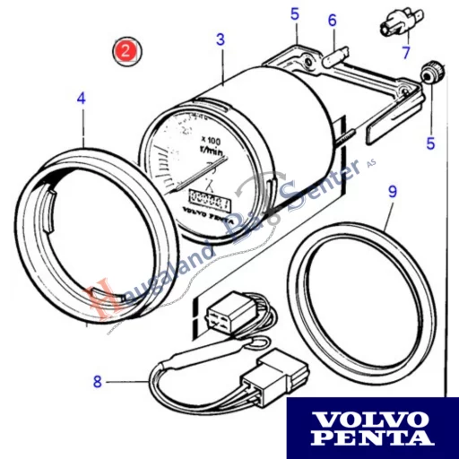 TACHOMETER IF ANALOGOR CIU-PULSE VOLVO PENTA 23715874 4000RPM
