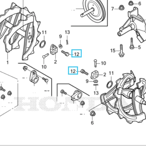 Innmater, bolt / BOLT, HEX., 6X16 HSS 624, 760, 828, 970, HSS760 HONDA