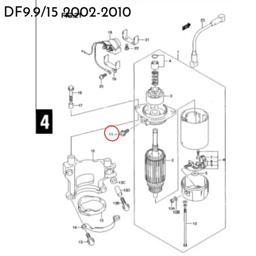 BOLT W/ELECTRIC STARTER -Suzuki Marine