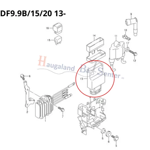 UNIT,ENGINE CONTROL W/ELECTRIC STARTER DF15 2013- SUZUKI MARINE ECU