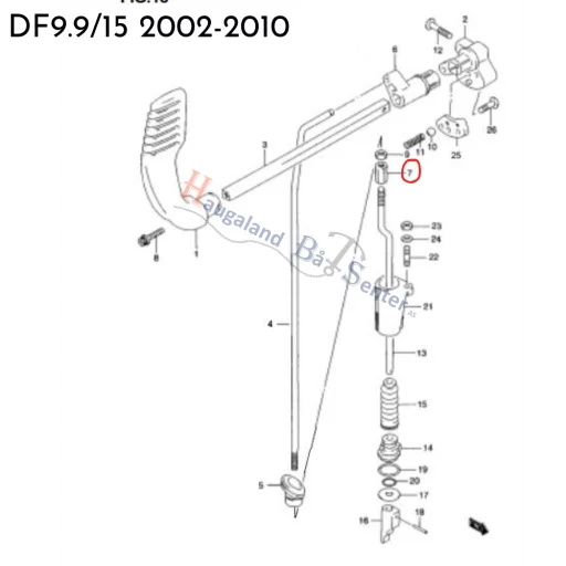 TURNBUCKLE,CLUTCH ROD DF9.9/15 DT9.9 SUZUKI MARINE