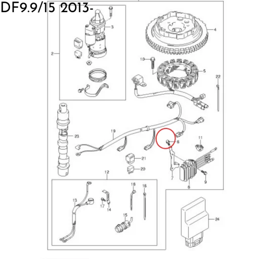 BOLT W/ELECTRIC STARTER -Suzuki Marine