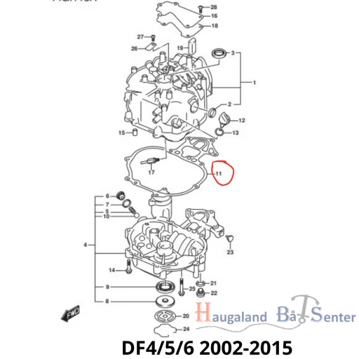 GASKET, CRANKCASE DF4/5/6 -SUZUKI MARINE