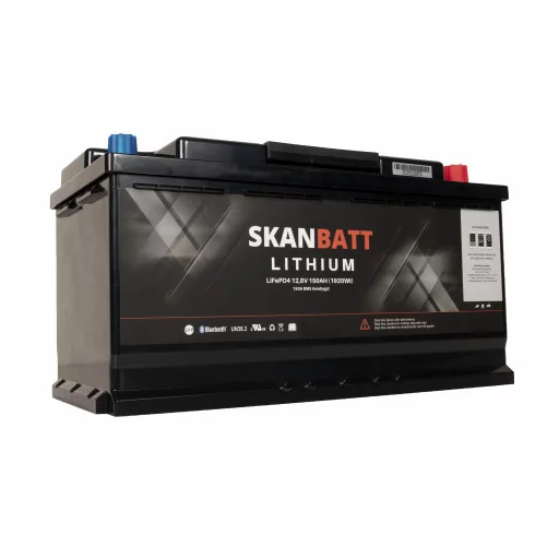 SKANBATT V.2 Bluetooth Lithium Batteri 12V 150AH 150A BMS - Bobil
