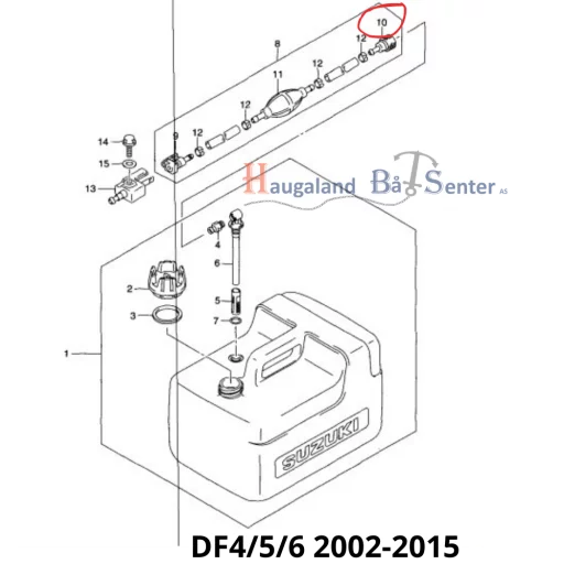 SOCKET,FUEL HOSE 11MM Applicable Model DF4A-20A/R -SUZUKI MARINE