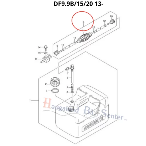 BENSINSLANGE HOSE,FUEL(TANK TO CONN) -SUZUKI MARINE 4 Takt motor.