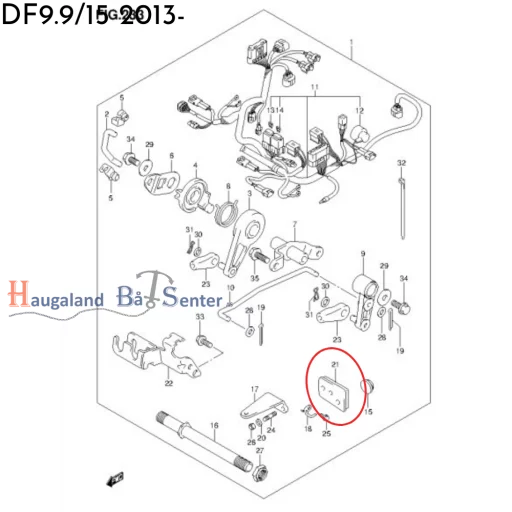 GROMMET,R/CON CABLE DF20A/K14 -SUZUKI MARINE