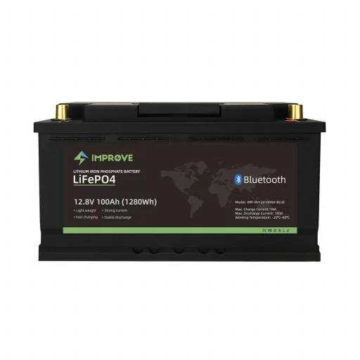 IMPROVE Lithium Batteri 12V 100Ah (LiFePO4) BMS 100A - BLUETOOTH - BOBIL