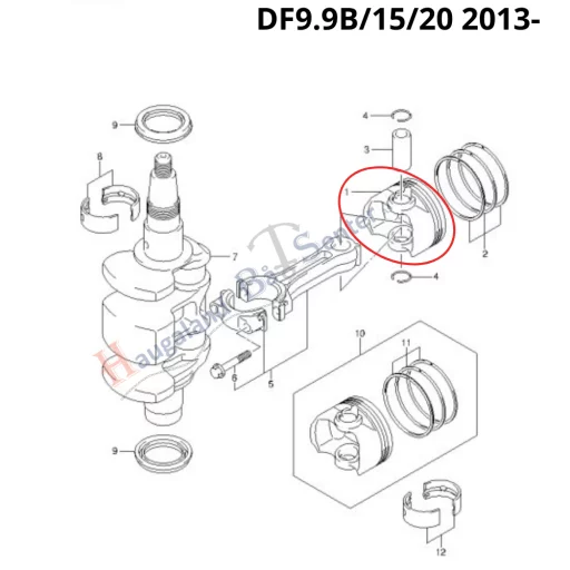 PISTON DF15/K13 -SUZUKI MARINE