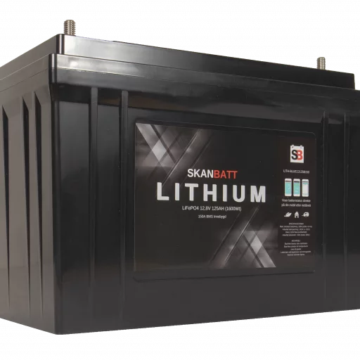 SKANBATT Bluetooth Lithium Batteri 12V 125AH 150A BMS - 8års garanti