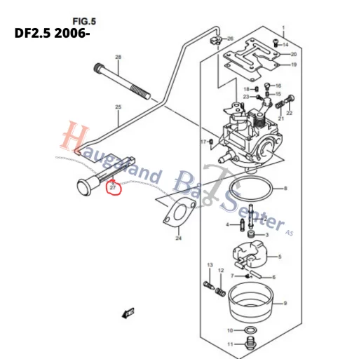 KNOB, CHOKE DF4/5 -SUZUKI MARINE