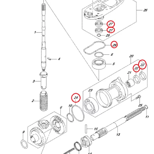 KIT TETTNNG UNDERVANNSHUS 40A - 60A -SUZUKI MARINE