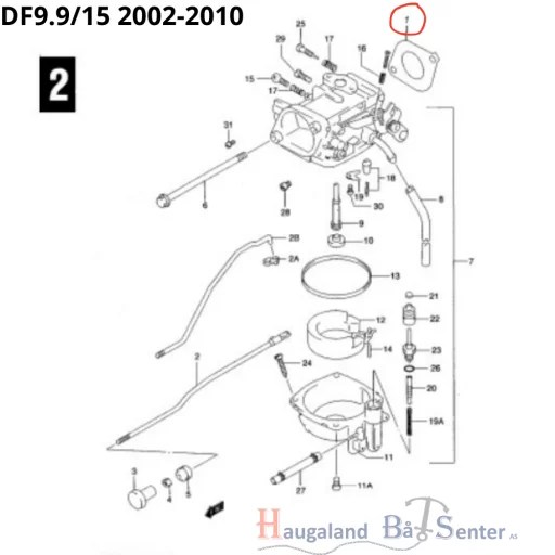 GASKET CARBURATOR SUZUKI MARINE 13125-95D30
