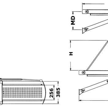 Bridge 20 hydraulisk landgang 24 V 200kg 2,7meter