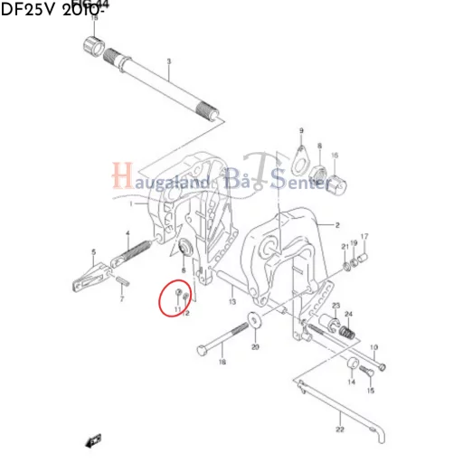 NUT, WATER PUMP CASE / NUT, CLUTCH ROD (M6) -SUZUKI MARINE