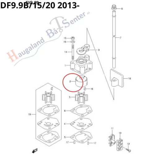 SLEEVE, WATER PP DF9.9/15 07- SUZUKI MARINE