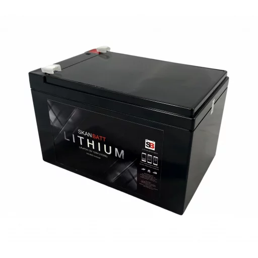 SKANBATT Bluetooth Lithium Batteri 12V 12AH 30A BMS (serie)