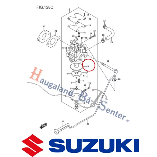 GASKET, FLOAT CHAMBER DF2.5  DF4A/DF5A/DF6A -SUZUKI MARINE