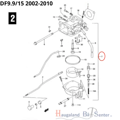 CARBURETOR ASSY / FORGASSER ELEKTRISK START DF9.9/15A/20A 2002-2010 Suzuki Marine