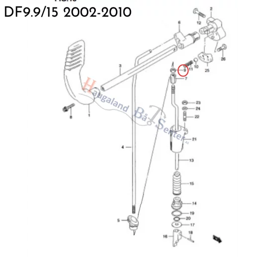 NUT, WATER PUMP CASE / NUT, CLUTCH ROD (M6) -SUZUKI MARINE