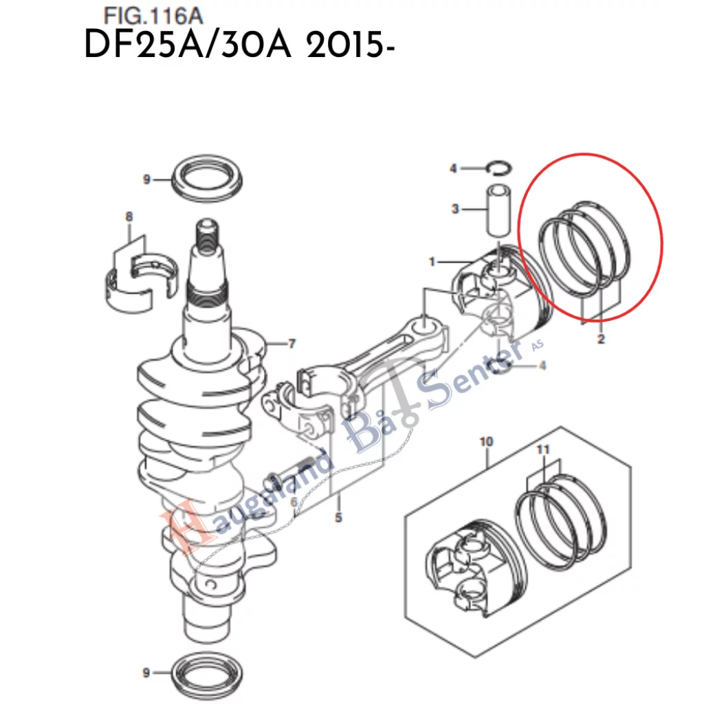 RING SET,PISTON DF15/K13 SUZUKI MARINE