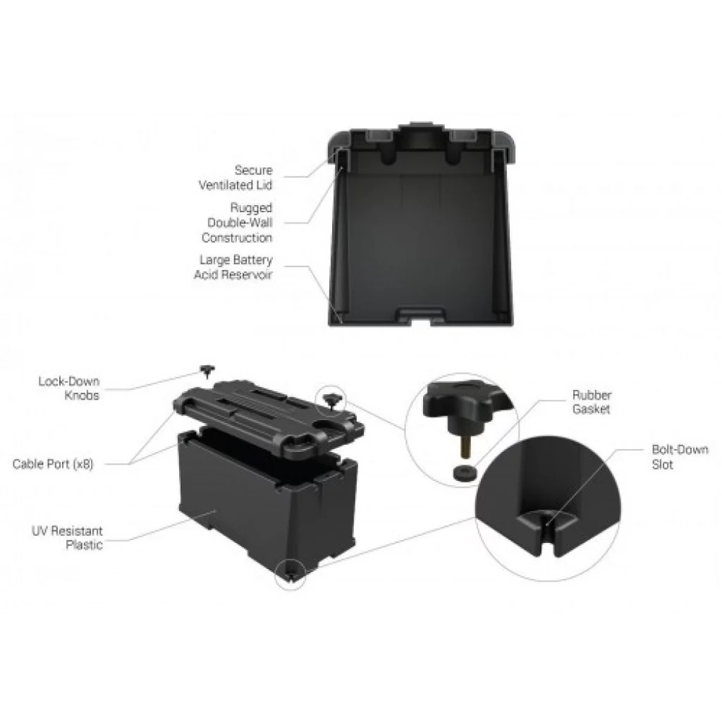 Batterikasse 538x243x281mm (innvendig)