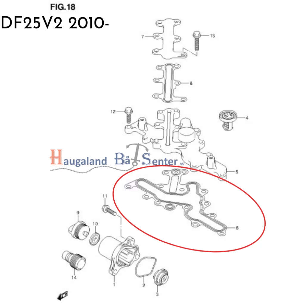 GASKET,THERMOSTAT DF25/K6- SUZUKI MARINE
