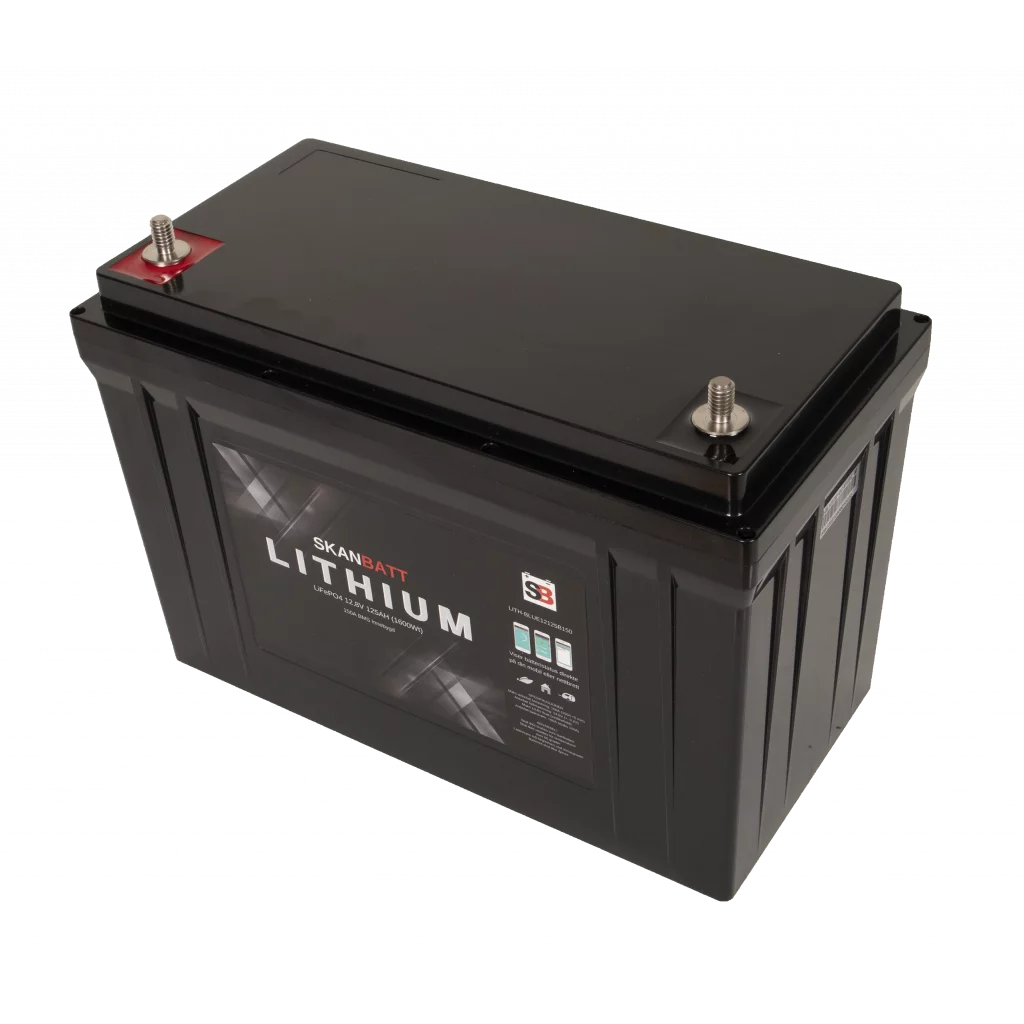 SKANBATT Bluetooth Lithium Batteri 12V 125AH 150A BMS - 8års garanti