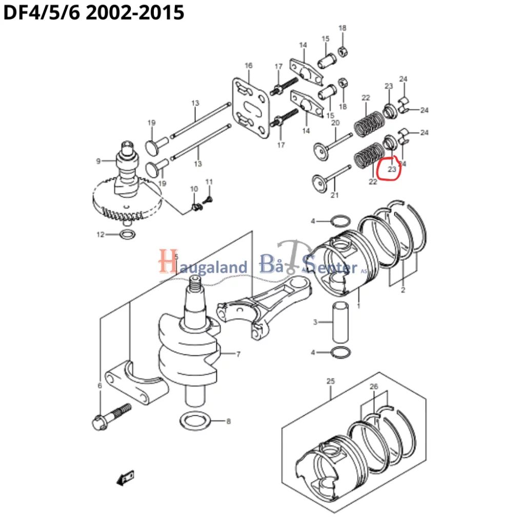 RETAINER,VALVE SPRING DF4/5/6 DF9.9/15 -SUZUKI MARINE