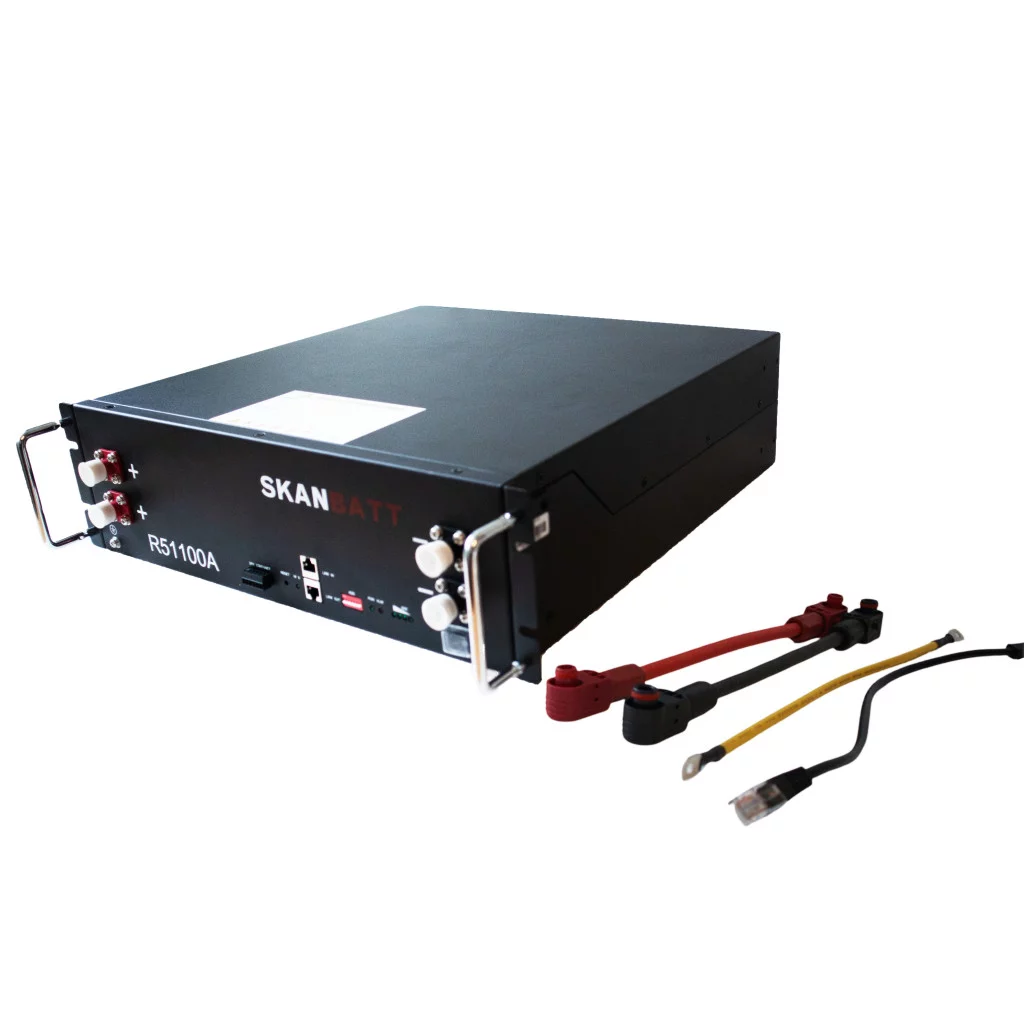 SKANBATT Lithium 3U Rackbatteri 51,2V 100Ah - 5,12kWh - LiFePO4