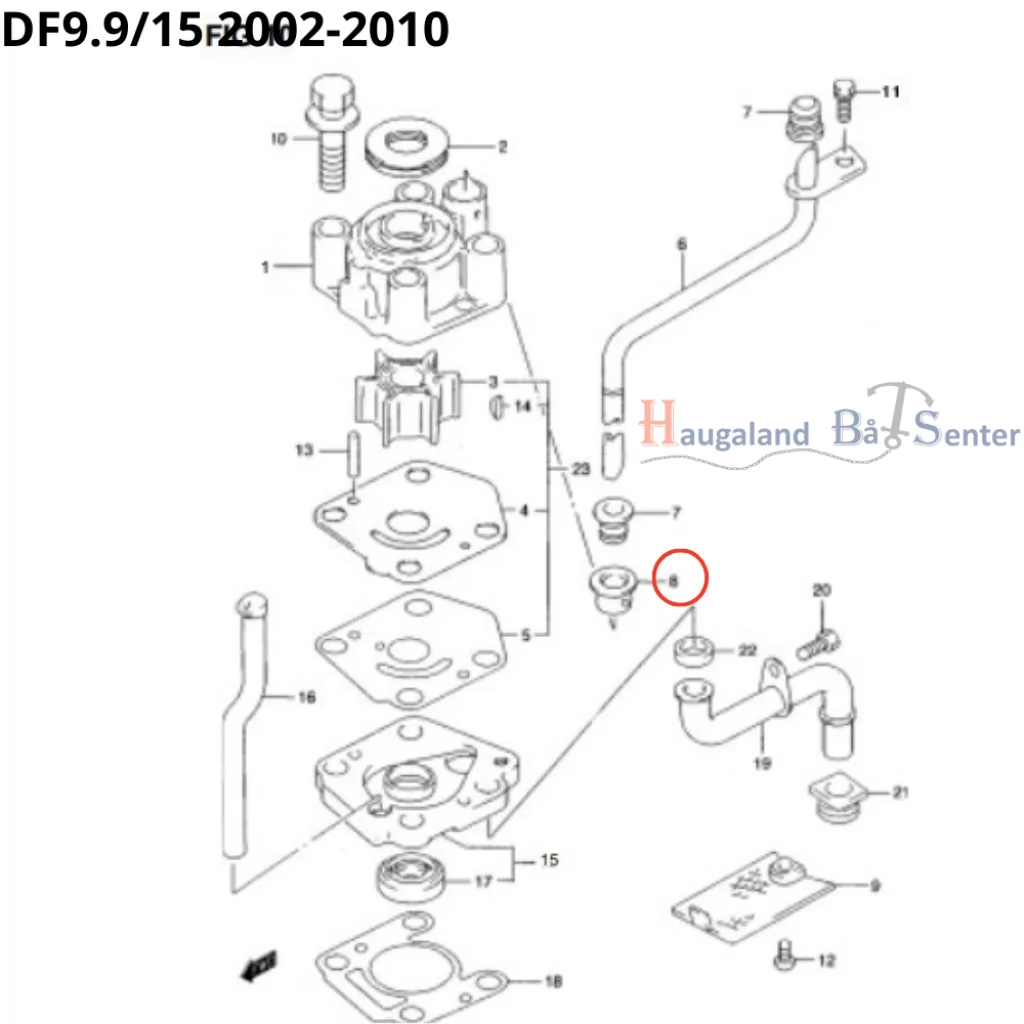 BUSH,WATER PUMP CASE Suzuki Marine