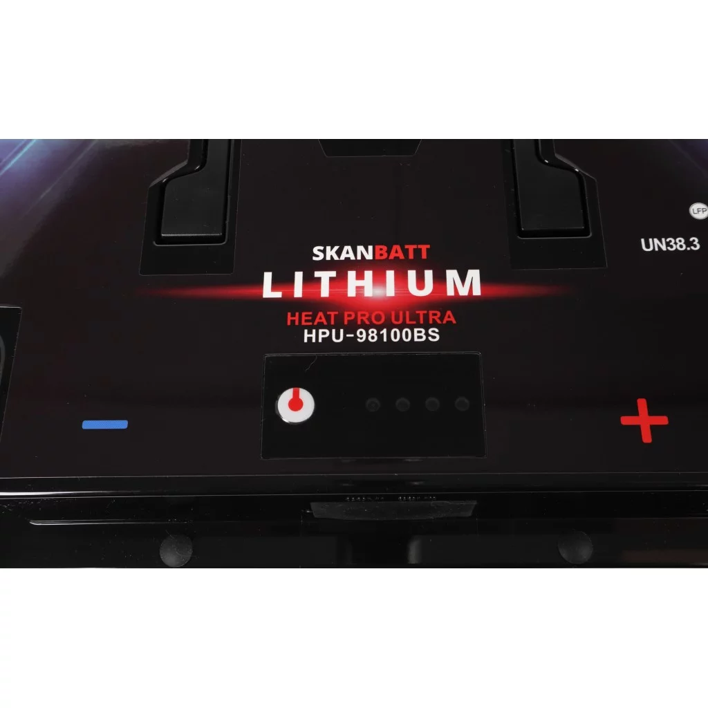 SKANBATT Lithium HEAT PRO 'Ultra' 12V 98AH - CAN Bus - 300A (<3s) - 8 års garanti - BOBILBATTERIET