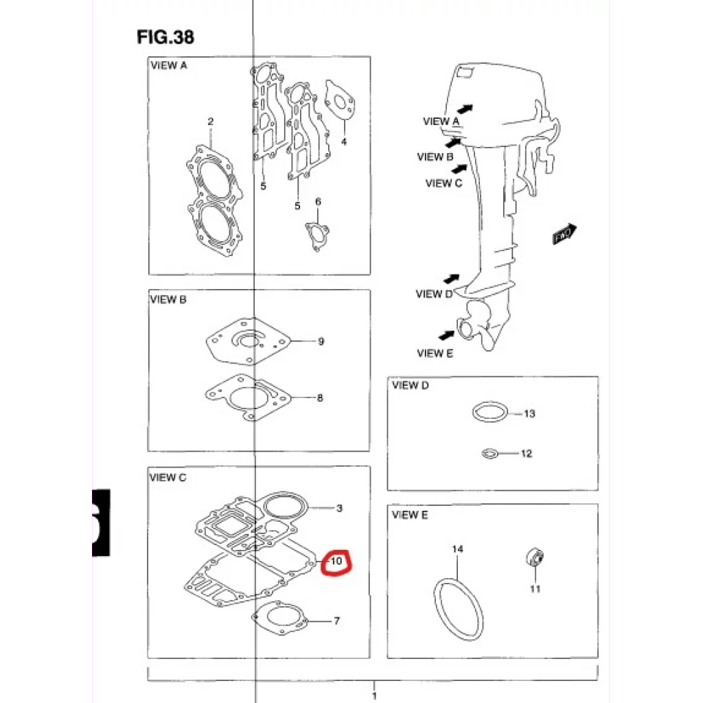 GASKET DRIVE HOUSING 52113-93910 -SUZUKI MARINE
