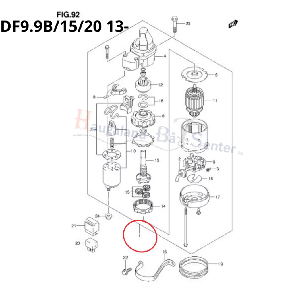 MOTOR ASSY,STARTING -SUZUKI MARINE
