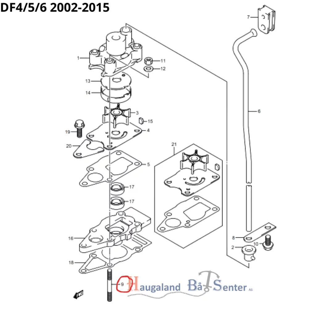STUD BOLT 6X52 -SUZUKI MARINE