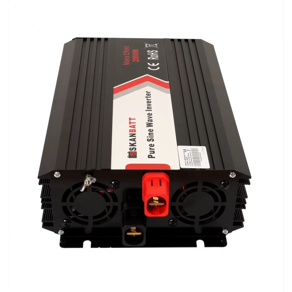 SKANBATT Inverter 12V 2000W  Ren Sinus m/Trådløs Fjernkontroll