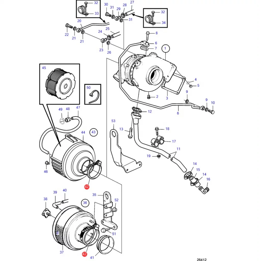 SLANGKLAMMA VOLVO PENTA 995045 Erstatt: 943481