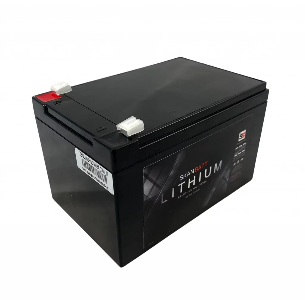 SKANBATT Bluetooth Lithium Batteri 12V 12AH 30A BMS (serie)