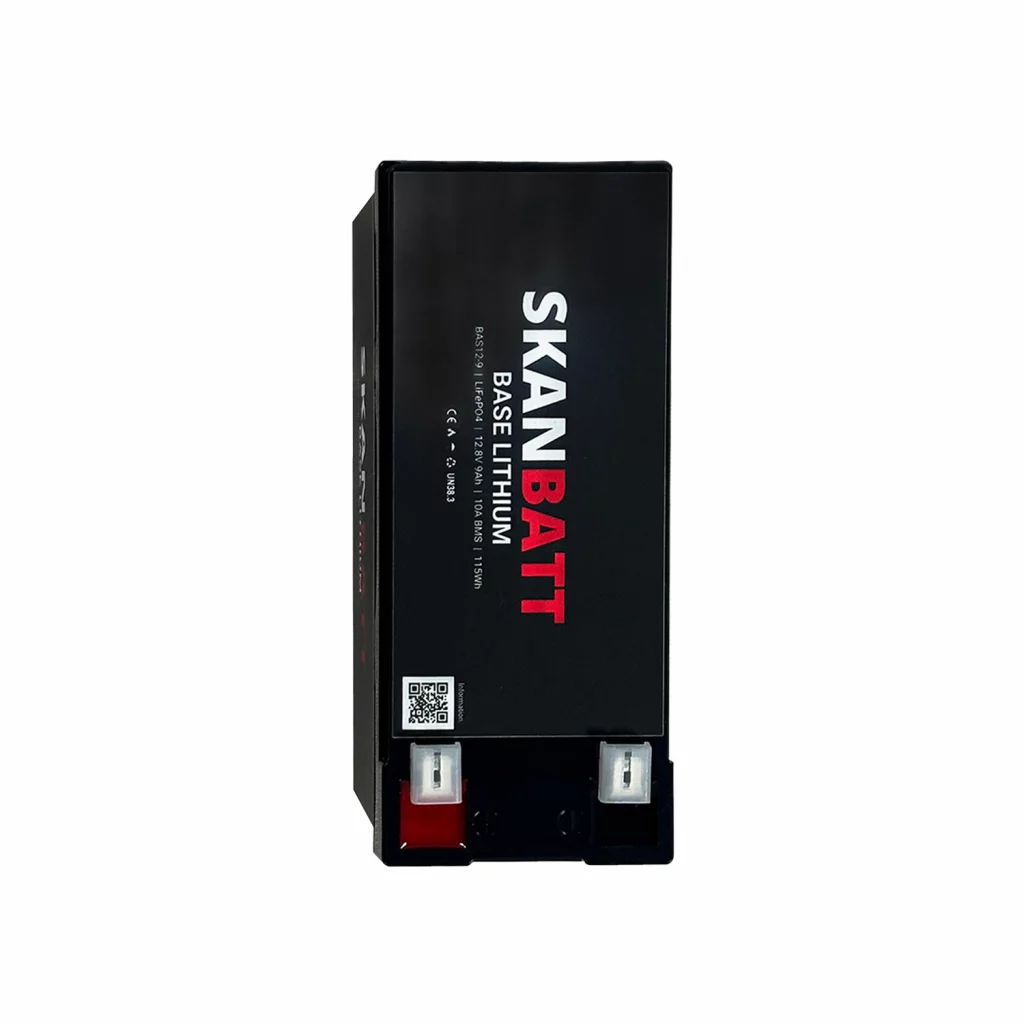 SKANBATT Base Lithium - 12V 9Ah 10A BMS - 150x65x95mm - 3 Års garanti