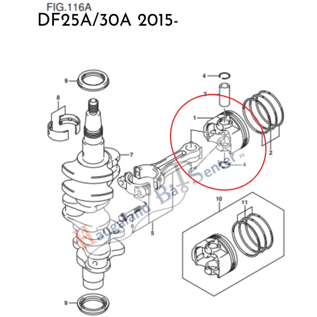 PISTON DF15/K13 -SUZUKI MARINE