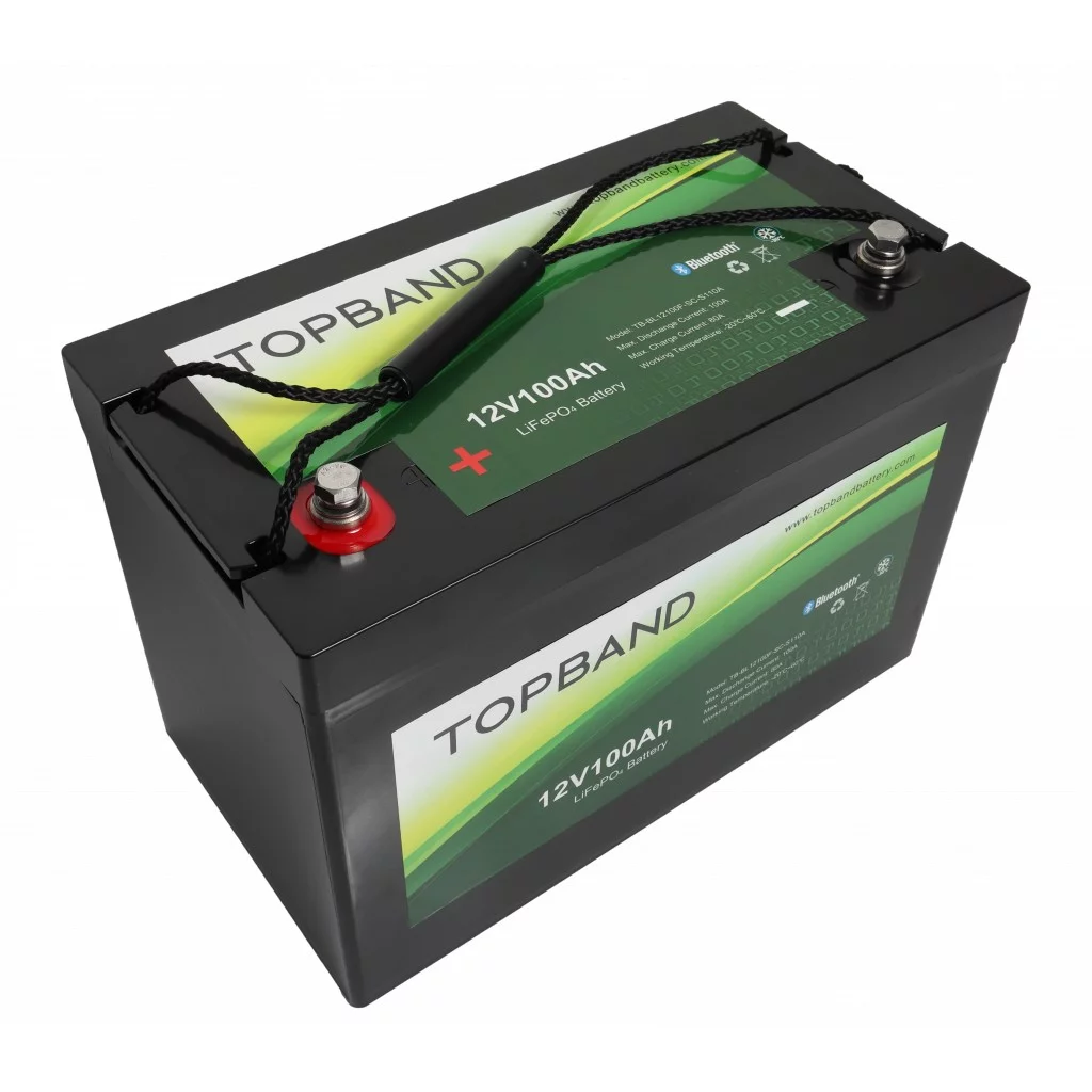 TOPBAND Lithium HEAT PRO - 12V 100AH - 100A BMS - Bluetooth og Varme (TOP-HEAT100150BS)